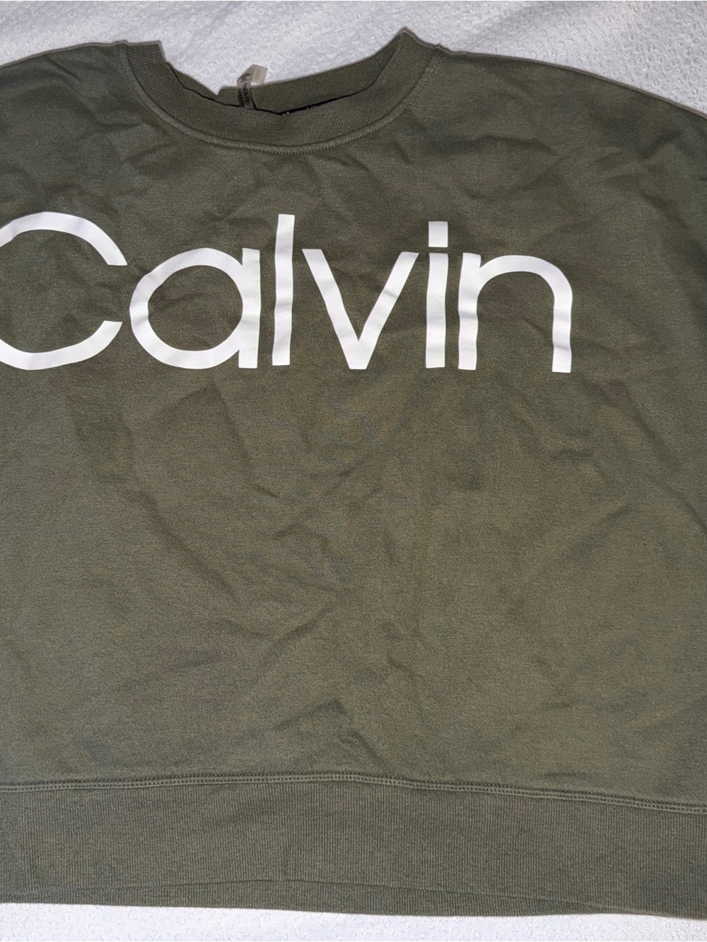 Calvin Klein women’s  Olive Green Logo crew neck sweatshirt